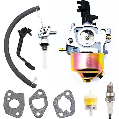 Compatible avec carburateur avec joint de filtre à carburant réservoir de carburant vanne interrupteur bougie kit adapté pour Champion Power Equipment 3500 4000 Watt moteur générateur de gaz (1/4)
