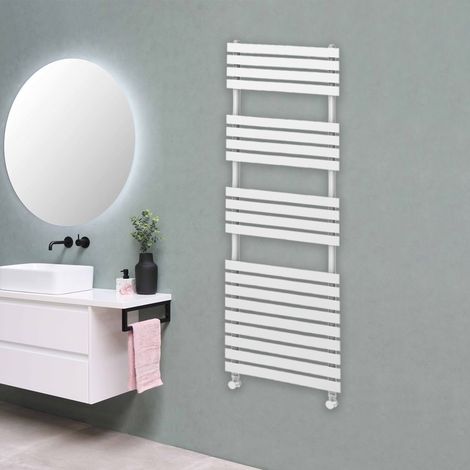 Delta Flat Panel Towel Rail - White - 1424 x 500mm (1/2)