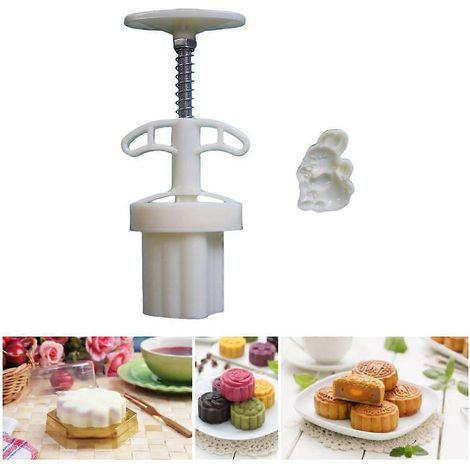 Moules à gâteaux, presse à desserts, outil de pâtisserie en forme de lapins roses, texture ABS (1/4)