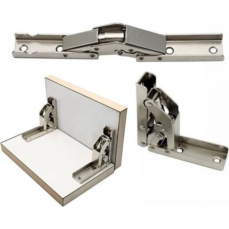 Set of 2 90-degree folding door/shelf hinges for tables and furniture