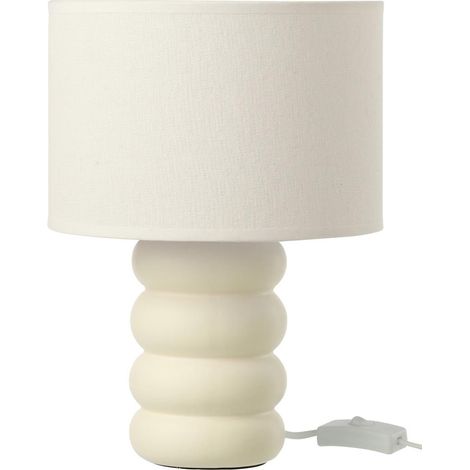 Lampe à Poser en Céramique "Eva" 31cm Blanc (1/4)