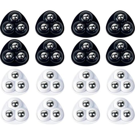 Lot de 16 Roulettes Pivotantes Auto Adhésives,360 Degrés Mini Roulettes à Billes Autocollantes Avec 3 Billes En Acier pour Machine à Café,Poubelle,Appareils De Cuisine,Petits Meubles (1/5)