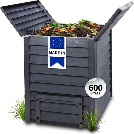 Garantia – Composteur Thermo-Wood 600L – Parois isolantes en Thermolen – Système d’aération ingénieux – Remplissage facile par volets