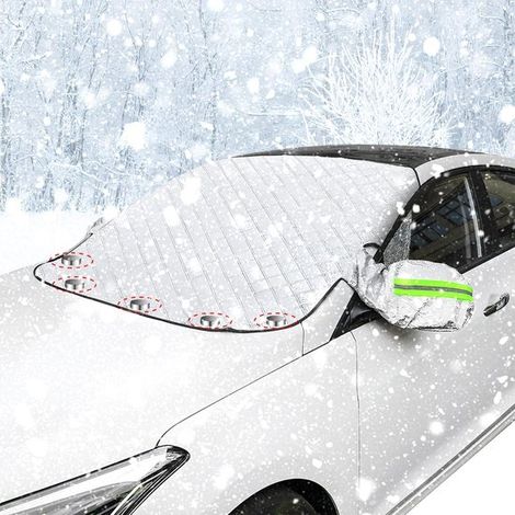 Couvertures antigel - Protection hivernale du pare-brise, housse magnétique anti-givre pour pare-brise avant, protection contre la neige, la glace, les UV, la poussière et les feuilles mortes (243 x 1 (1/2)