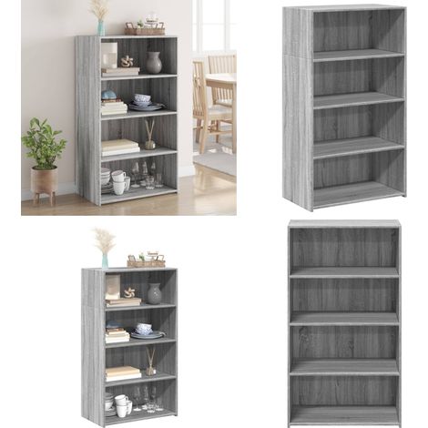 Buffet haut sonoma gris 70x41x124 cm bois d'ingénierie - Buffet Design Intemporel - Meuble Rangement Gris - Commode Bois D'ingénierie - Buffet Salon - Buffet Cuisine - Home & Living (1/5)