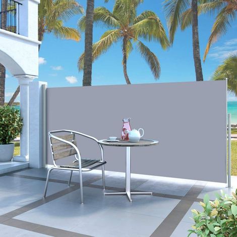 Toldo lateral retráctil 140x314 cm gris vidaXL (1/2)