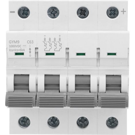 Disjoncteur DC GYM9-C63 4P 1000V - Protection de circuit pour rail DIN, installation miniature de sécurité (1/5)