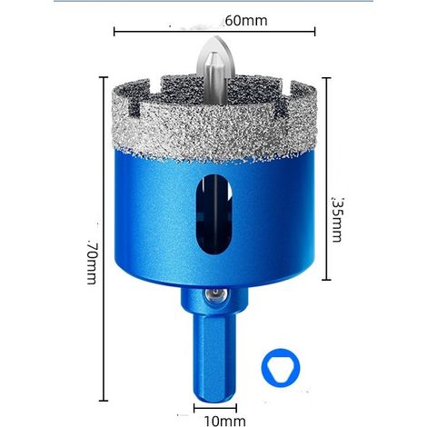 Scie Cloche Diamantée 60mm avec Foret Guidage de Centrage (1/5)