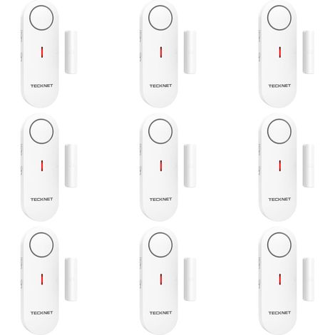 Alarme Porte et Fenêtre sans Fil, Système d’Alerte Maison 2 en 1, Contrôle du Volume à 3 Niveaux, Antivols sans Fil pour Maison, Le Magasin, Le Bureau (9 PCS) (1/5)