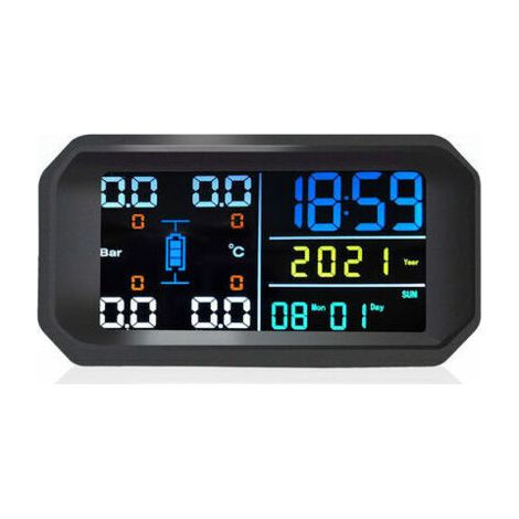 Système de surveillance de la pression des pneus sans fil Moniteur de pression des pneus externe pour écran coloré de voitures - Le noir (1/5)
