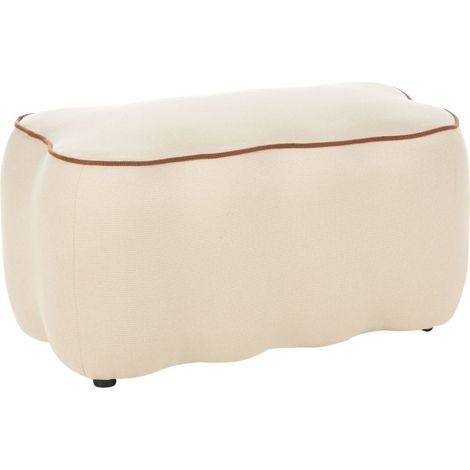 Panca imbottita in tessuto beige chiaro Juno (1/5)