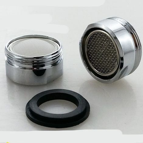 Messing-Wasserhahn-Luftsprudler M24 - Wassersparer mit Kalkfilter, Badezimmer-Wasserhahn-Luftsprudler, Ersatzteile, mit Dichtung. (1/4)