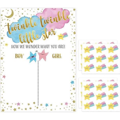 Laden Sie Ihre Gäste ein, mit unserem Poster zur Geschlechtsenthüllung, einem interaktiven Babyparty-Spiel und lustigen Aktivitäten zur Geschlechtsenthüllung abzustimmen.