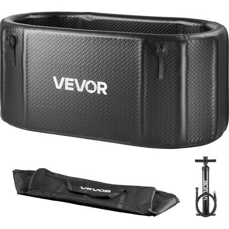 VEVOR Vasca da Bagno Gonfiabile di Ghiaccio Portatile 1500x800x760mm Nero, Coperchio Isolante per Acqua Fredda Capacita 817L, Vasca da Bagno per Recupero Sportivo,Porta Ingresso G1/2 pollice (1/5)