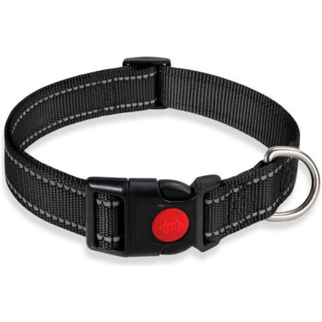 BUNTHAUS Collier pour chien en nylon néoprène rembourré, noir, 2,5 cm, taille XL (45-70 cm) (1/5)