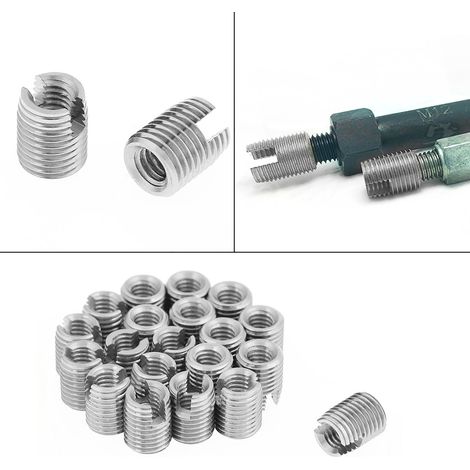 20 pièces d'inserts hélicoïdaux en métal à auto-taraudage M4 x 8mm pour réparation de filetage