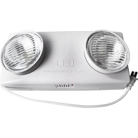 Bloc d'éclairage de secours LED double tête Toivize 2x3W autonome 120min batterie intégrée 1800mAh ABS ignifuge pour issue (1/5)