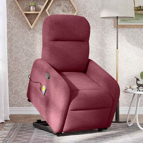 Maison Exclusive - Massagesessel mit Aufstehhilfe Weinrot Stoff