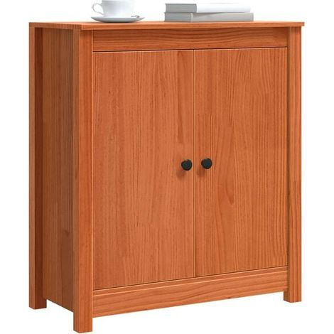 Buffet de Cuisine en Bois Massif Pin, 70x35x80 cm, Finition Cire Marron, Meuble de Rangement pour Salle à Manger (1/5)