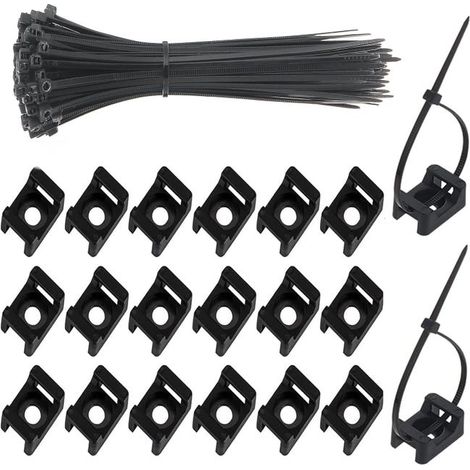 300 pièces(150 Sets) Collier de Serrage 150 mm x 2,5 mm Attache Câble Serre Câbles Nylon Fixations de Serre-Noire (1/5)