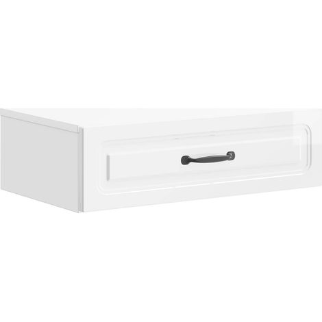 Wandmontierter Beistelltisch Hochglanz Weiß 59 x 34,5 x 17 cm vidaXL