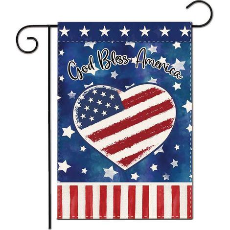 Drapeau de jardin en lin pour la fête de l'indépendance, nouveau drapeau américain à bordure croisée pour la fête de l'indépendance, statue de drapeau de jardin nain, motif 14 (1/5)