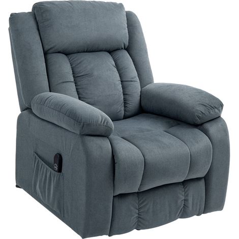 Fauteuil releveur Verio fauteuil relax télécommandé velours gris (1/5)