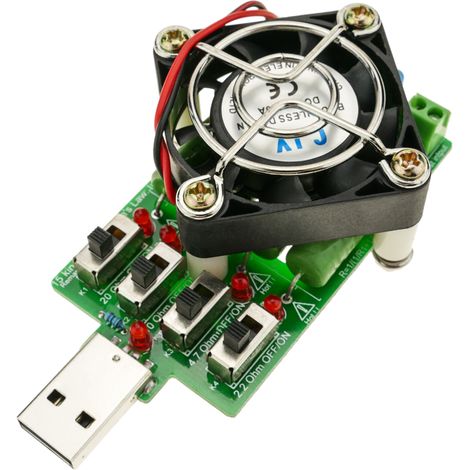 BeMatik - Résistance de charge électronique 4 x 5VDC 1A 2A 3A avec ventilateur (1/5)