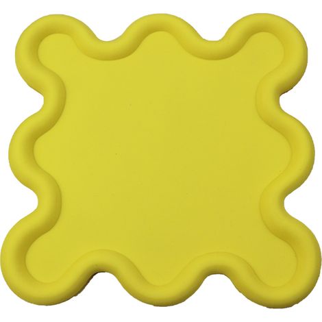Lot de 6 dessous de plat en PVC jaune, forme irrégulière, résistant à la chaleur et imperméable, pour cuisine et table (1/5)