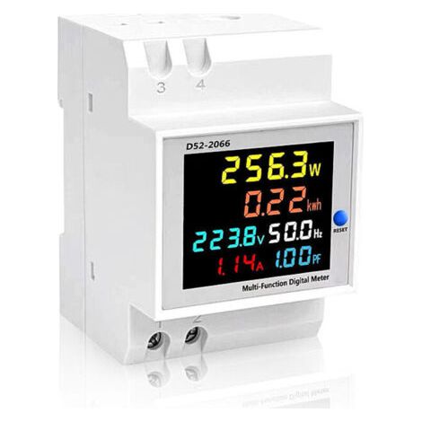 Compteur Electrique Monophasé,AC250-450V 100A Compteur d'Energie Intelligent Compteur KWh,Ampèremètre Voltmètre,Electrique WiFi DIN-Rail,Moniteur Numérique de la Consommation d'Energie (1/4)