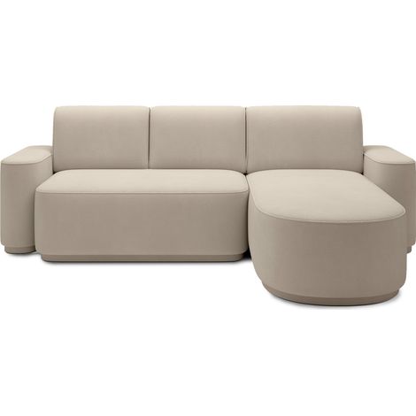 Canapé d’angle convertible tissu ARTUMO – Confort et élégance angle droit-Beige-angle droit (1/5)