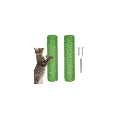 2 Pièces Poteau De Rechange Pour Arbre À Chat Poste Griffer Arbre Poteau Griffoir Corde Chanvre Chatons D'intérieur Grands Colonnes Vis Filetage Intérieur 7cm Diamètre Longeur 30cm Vert