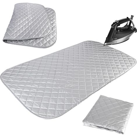 Housse de table à repasser - 48 x 85 cm - Coussin à repasser pour table - Planche à repasser pliable en coton - Résistante à la chaleur - Housse à repasser portable pour voyage - Housse à (1/5)