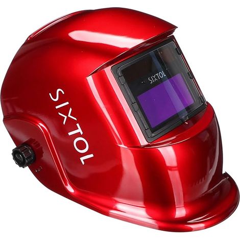 MASCHERA PER SALDATURA 2 - Casco per saldatura solare auto-oscurante - Maschera per saldatura - Funzione levigatura - Ampia gamma di tonalità 4/9-13 - Casco per saldatura TIG MIG ARC - Rosso (1/5)