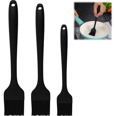 Set mit 3 hitzebeständigen Silikon-Kochpinseln, BPA-freiem Koch- und Backpinsel zum Grillen, Marinaden, Glasur, Öl und Soße, Küchenpinsel (1/5)