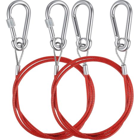 2 Pcs Cable Accelerateur pour Remorque Caravane, Câble de Sécurité avec Crochet, Câbles de Sécurité pour Clevis attelage Robuste et Accessoires d'auvent de Caravane (1/5)