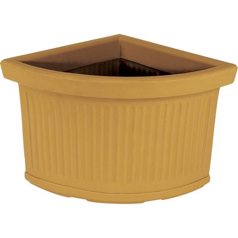 Macetero esquinero decorativo clásico tradicional de 47x47 cm, H38 cm, en polímero Impruneta resistente, ideal para plantas en jardines y terrazas (1/4)