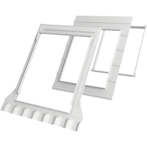 [NEUWERTIG] B-Ware VELUX Eindeckrahmen Rahmen Dachfenster Grau Aluminium 114x118 Dämmanschluss