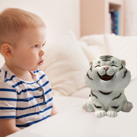 Tirelire pour enfants à casser pour ouvrir, adorable tirelire tigre en résine, boîte à monnaie décorative (1/5)