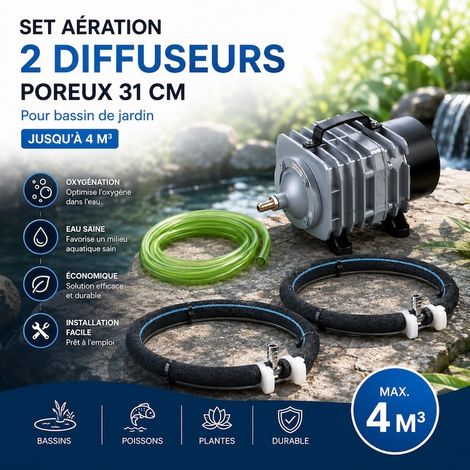 Set aération 2 Diffuseurs Poreux 31 cm pour bassin de jardin de max. 4 m³ (1/5)