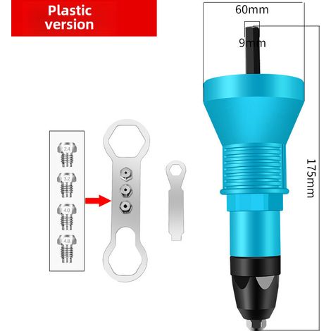 tête de conversion pour pistolet à rivets électrique, pistolet à clous, machine à riveter, pistolet à rivets pneumatique, pistolet à arracher les noyaux, pistolet à clous à écrous (plastique [40/boîte (1/5)
