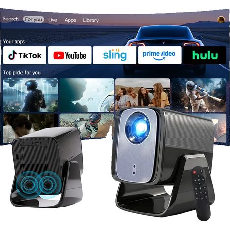 Proyector, 1920x1080 ppp, 1500 lúmenes ANSI, proyección de 40 a 120 pulgadas, compatibilidad Bluetooth, control mediante aplicación y mando a distancia. (1/5)