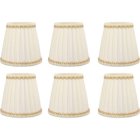Jeffergarden 6 pièces ensemble petit abat-jour Style moderne pince en tissu sur ampoule lustre abat-jour pour mur de Table-DOU