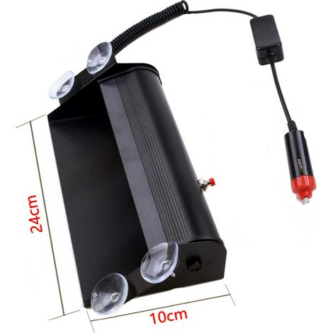 Lampe stroboscopique clignotante à 8 LED rouges et bleues pour voiture (12 V CC), avec 8 LED. (1/4)