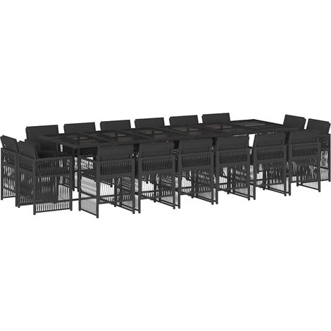 Maison Exclusive - Ensemble à manger de jardin 17 pcs coussins noir résine tressée (1/5)