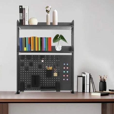 Pince Hole Board Desktop étagère, multifonction pince Desktop Manager, rangement de bureau ouvert polyvalent, 80  12.5  95cm (1/5)