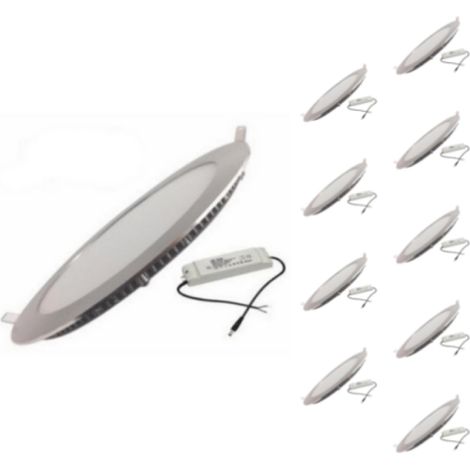 Spot LED Encastrable Rond 12W ALU - Pack de 10 - Blanc Chaud 2300K - 3500K - SILAMP (1/2)