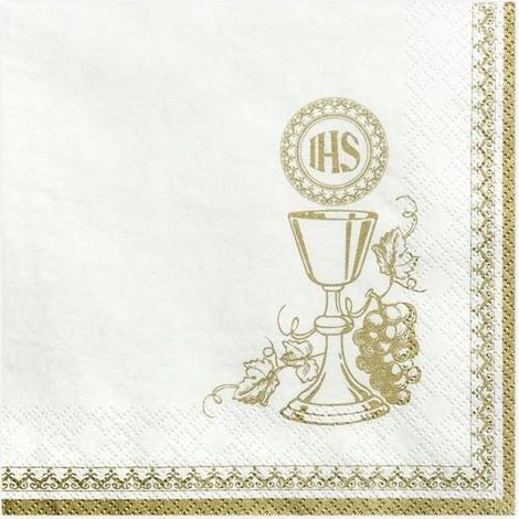 Tovaglioli a forma di calice, bianchi, 33x33 cm, 20 pezzi