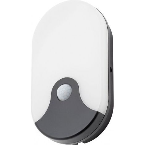 Litecraft Alford Wall Light Outdoor Oval Integrated LED Bulkhead With PIR Motion Sensor - Black (1/5)