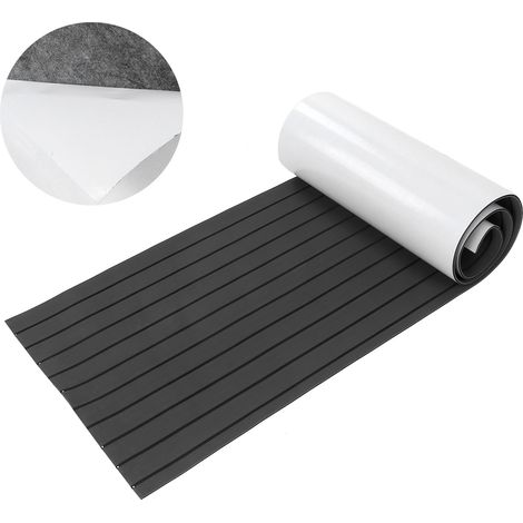Tapis de sol marine antidérapant en mousse EVA pour pont de bateau, yacht, camping-car, feuille adhésive 240x60 cm, gris foncé noir (1/5)
